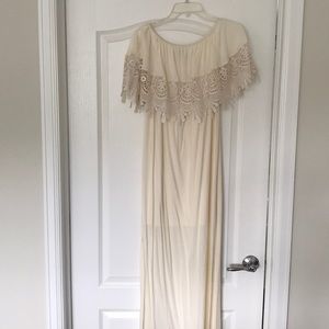 Swell off the shoulder white maxi